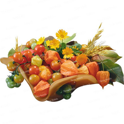 Three Ratels CO39 Pastoral spalvos vaisių krepšelio lipnus sieninis lipdukas virtuvės šaldytuvo dekoravimo lipdukas