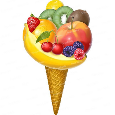 Three Ratels CO23 Bright zemeņu karikatūra augļu uzlīme virtuves ledusskapja dekoratīvā tualetes uzlīme