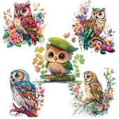 M417 Aranyos Rajzfilm Szerencsebagoly Fali matrica Gyermekszoba Dekoráció WC Hűtőszekrény Otthoni matricák matrica