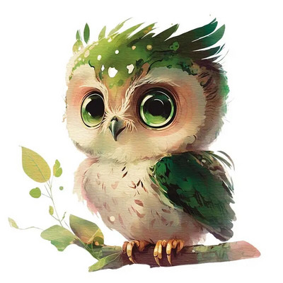 M417 Aranyos Rajzfilm Szerencsebagoly Fali matrica Gyermekszoba Dekoráció WC Hűtőszekrény Otthoni matricák matrica