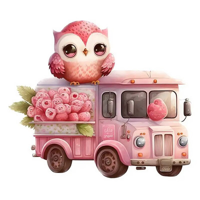 M417 Aranyos Rajzfilm Szerencsebagoly Fali matrica Gyermekszoba Dekoráció WC Hűtőszekrény Otthoni matricák matrica