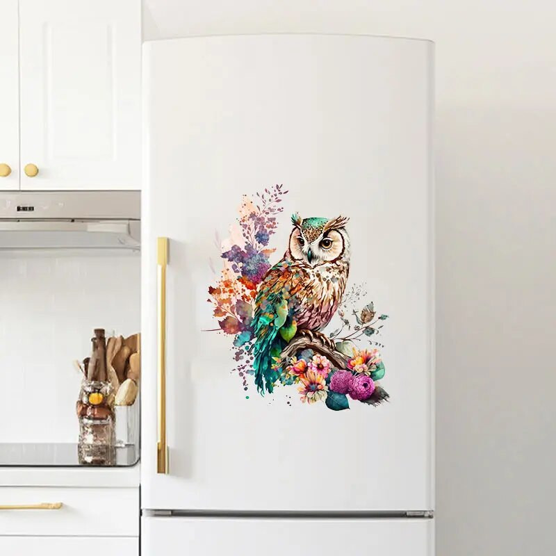 M417 Aranyos Rajzfilm Szerencsebagoly Fali matrica Gyermekszoba Dekoráció WC Hűtőszekrény Otthoni matricák matrica