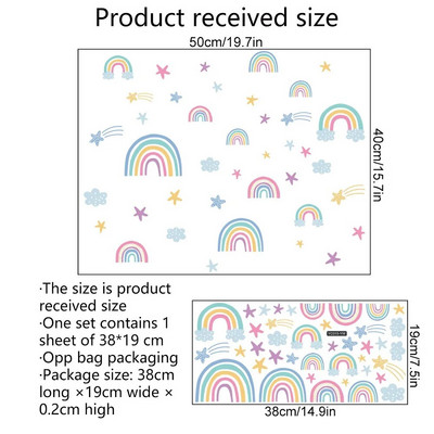 Rajzfilm szivárványfelhő világító fali matricák gyerekszobákhoz hálószobák lakberendezési falmatricái Sötétben világító csillagok matricák