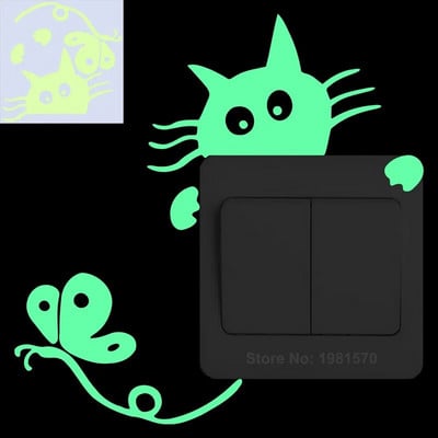 Glow in the Dark Αυτοκόλλητο Παιδικό Δωμάτιο Φωτεινά αυτοκόλλητα Διακόσμηση σπιτιού Κινούμενα σχέδια Αυτοκόλλητο τοίχου Τηλέφωνο αυτοκινήτου Μπάνιο Διακόσμηση τουαλέτας