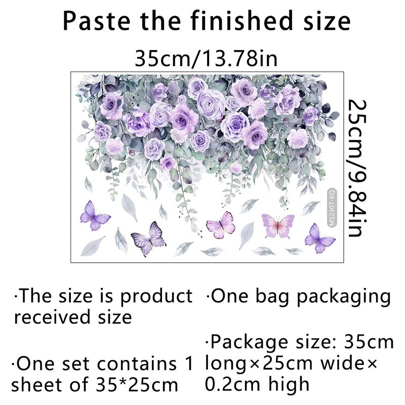 Taim Lill Liblikas Seinakleebis Vannitoa Tualettruumi sisustus Elutoa Kapp Kodukaunistuse kleebised Kaunistavad Isekleepuv Mura