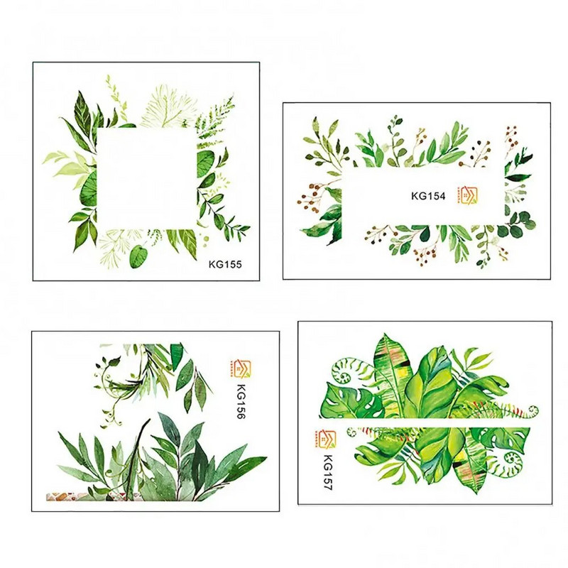 Autocolant de perete cu personalitate de plantă verde frunze, întrerupător de lumină, decal pentru decorarea casei din PVC
