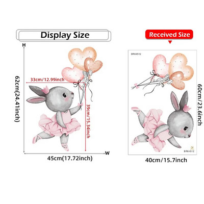 Meiteņu istabas sienas uzlīmes Multfilmas Rozā truša sienu uzlīmes Guļamistabas dekorēšana Bērnu istabas Bērnu istabas Bērnudārza Uzlīmes