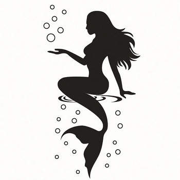 Моден стикер за стена с дизайн на русалка Красиви водоустойчиви стикери за баня, тоалетна, спалня, декорация, декорация на дома