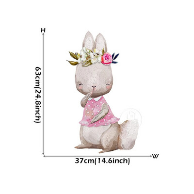 Akvareļu karikatūra Bunny Sienas Uzlīmes Bērnu bērnudārza Sienas Uzlīmes Bērnistaba Dzīvojamā istaba Guļamistaba Mājas Interjers Trušu uzlīmes PVC
