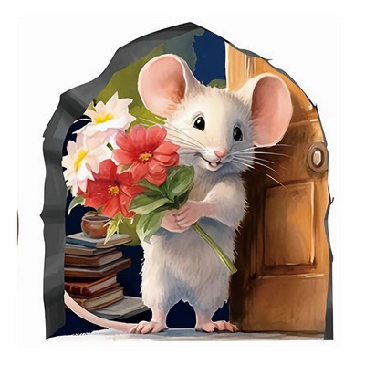 T293# Наклейка Интерьерная Funny Mouse Hole Sienas Uzlīmes Ūdensizturīgs Karikatūra Mājas Apdares Dzīvojamās istabas uzlīmes