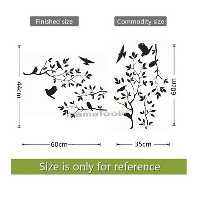 Bird Branch sienas uzlīmes Tree Leaf dekoratīvais vinils bērnu mājas dekorēšanai viesistabas uzlīmes uz sienas aksesuāriem