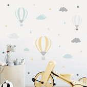 Cartoon Het Air Balloon Clouds Νηπιαγωγείο Αυτοκόλλητα τοίχου Αφαιρούμενα Παιδιά DIY Αυτοκόλλητα τοίχου Παιδικό υπνοδωμάτιο Εσωτερική διακόσμηση σπιτιού