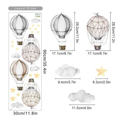 Cartoon Het Air Balloon Clouds Νηπιαγωγείο Αυτοκόλλητα τοίχου Αφαιρούμενα Παιδιά DIY Αυτοκόλλητα τοίχου Παιδικό υπνοδωμάτιο Εσωτερική διακόσμηση σπιτιού