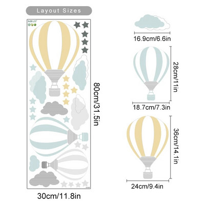 Cartoon Het Air Balloon Clouds Νηπιαγωγείο Αυτοκόλλητα τοίχου Αφαιρούμενα Παιδιά DIY Αυτοκόλλητα τοίχου Παιδικό υπνοδωμάτιο Εσωτερική διακόσμηση σπιτιού