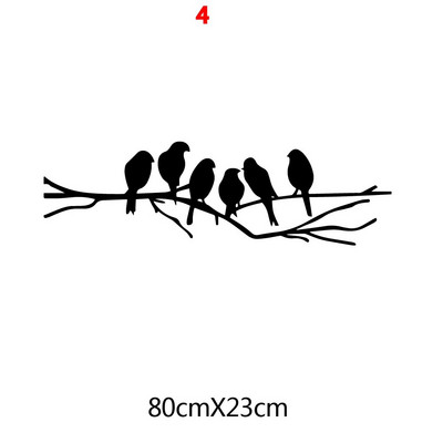 Radošuma koku putnu vinila sienas uzlīme mājām Sienas dekorēšanas uzlīmes Murals Dzīvojamās istabas dekorēšana Dzīvnieku uzlīmes uz sienas