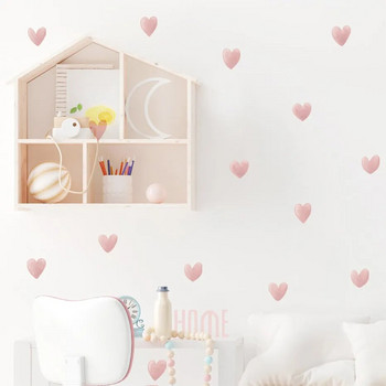 Καρτούν ροζ καρδιά αυτοκόλλητα τοίχου νηπιαγωγείου για κορίτσια Διακόσμηση κρεβατοκάμαρας Αφαιρούμενα βινυλικά αυτοκόλλητα τοίχου DIY εκτύπωση Εσωτερική διακόσμηση σπιτιού