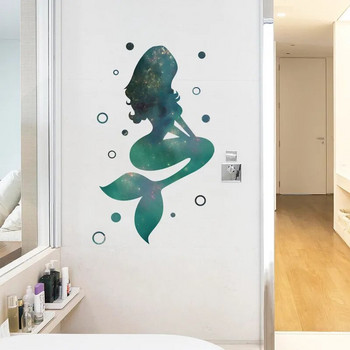 Αυτοκόλλητα Mermaid Sun Catcher για Διακόσμηση σπιτιού με Windows Σαλόνι Γοργόνα Αυτοκόλλητα τοίχου Γοργόνα Καρτούν βινυλίου Mermaid Princess Decal
