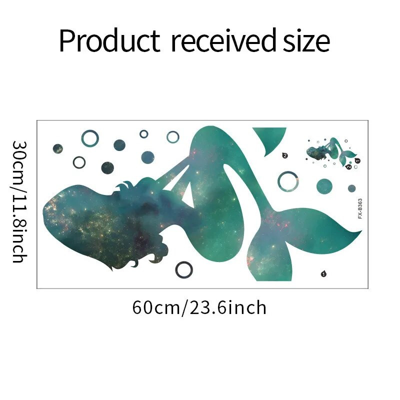 Mermaid Sun Catcher uzlīmes logiem Dzīvojamās istabas mājas dekors Nāras sienas uzlīmes Vinila multfilmas sirēna princeses sienas uzlīme