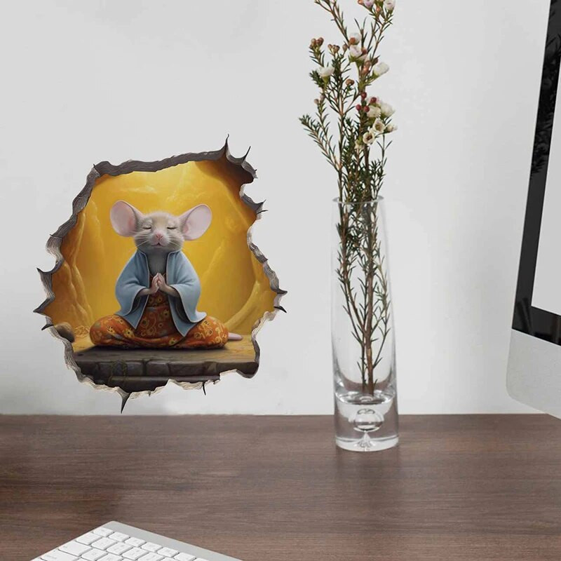 M420 animacinis filmas Mielas maža pelytės skylutė sieniniai lipdukai Kūrybiški miegamojo vonios kambario mieli lipdukai, atsparūs įbrėžimams, lagaminas, namo apdaila