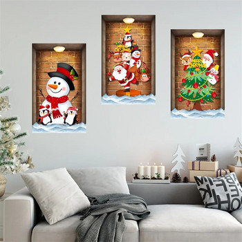 M36 Cartoon Snowman Χριστουγεννιάτικο Δέντρο διακόσμηση σπιτιού αυτοκόλλητα τοίχου Χριστουγεννιάτικη ατμόσφαιρα Διακόσμηση Πρωτοχρονιάς Αυτοκόλλητα διακόσμησης