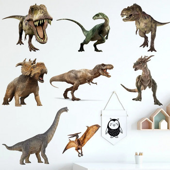 M171 Cartoon Dinosaur Αυτοκόλλητο τοίχου Παιδικό δωμάτιο Διακόσμηση σπιτιού Φόντο Τοιχογραφία Ταπετσαρία σαλονιού Αστεία Decal