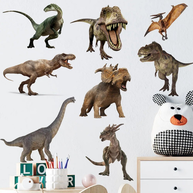 M171 karikatūra dinozauru sienas uzlīme bērnu istabas fons mājas dekorēšana sienas gleznojums viesistabas tapetes smieklīgi uzlīme