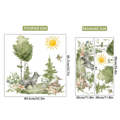 M172 meža dzeltenbrūna sienas uzlīme bērnu istabas fons mājas dekorēšana sienas gleznojums viesistabas tapetes smieklīgi uzlīme