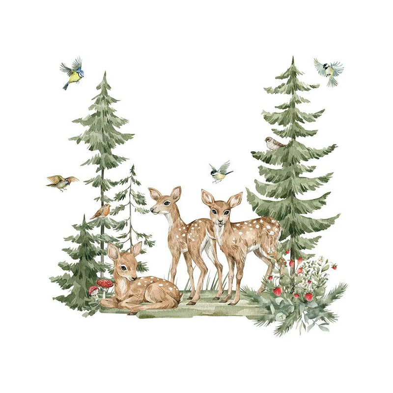 M172 meža dzeltenbrūna sienas uzlīme bērnu istabas fons mājas dekorēšana sienas gleznojums viesistabas tapetes smieklīgi uzlīme