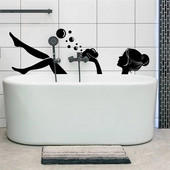 M16 Moteriškos vonios sienos lipdukas Vonios kambario tualeto dekoras Svetainės namų dekoravimo lipdukai