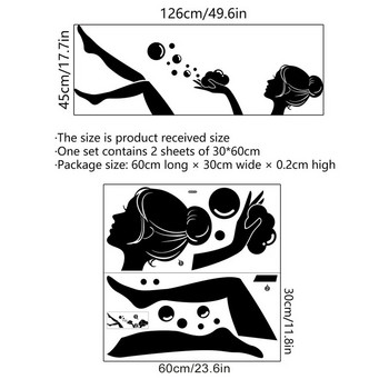 M16 Bubble Bathing Γυναικείο αυτοκόλλητο τοίχου Διακόσμηση μπάνιου τουαλέτας Σαλόνι Διακόσμηση σπιτιού Χαλκομανίες