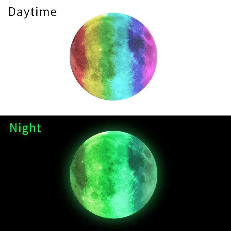 30 cm Gaismas sienas uzlīmes 3D Mēness uzlīmes bērnu istabai Dzīvojamās istabas guļamistabas dekorēšanai Mirdzošas mājas uzlīmes Tapetes