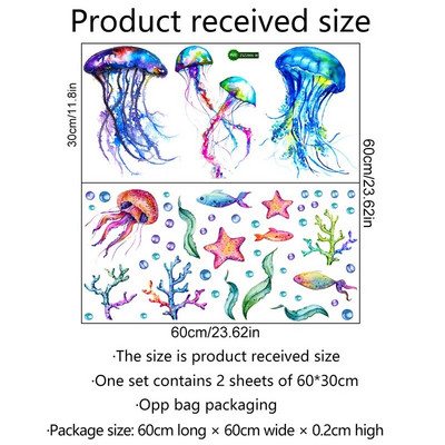 Koraļļu zemūdens dzīvnieku multfilmu sienas uzlīme bērnu istabai guļamistabai mājas apdarei fona tapetes pašlīmējošās uzlīmes