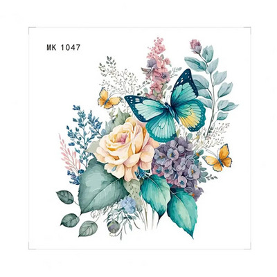 Tualetes uzlīmes Akvareļu ziedu peoniju tauriņu sienas uzlīmes Izturīgs ūdensizturīgs vannas istabas dekors ar pašlīmējošu tauriņu