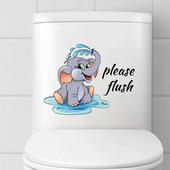 Ziloņu tualetes uzlīmes Ūdensizturīgas multfilmas ziloņu tualetes uzlīmes Līmējoša sienas uzlīme mājas dekorēšanai Izdaiļot vannas istabu