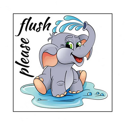 Ziloņu tualetes uzlīmes Ūdensizturīgas multfilmas ziloņu tualetes uzlīmes Līmējoša sienas uzlīme mājas dekorēšanai Izdaiļot vannas istabu