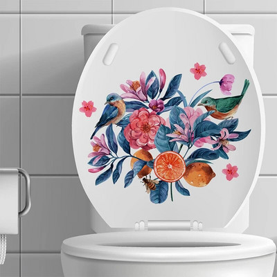 Vannas istabas tualetes dekors Zaļās augu lapas Sienas uzlīme Dzīvojamās istabas skapis Mājas dekorēšanas uzlīmes Izdaiļot Pašlīmējošos sienas gleznojumu