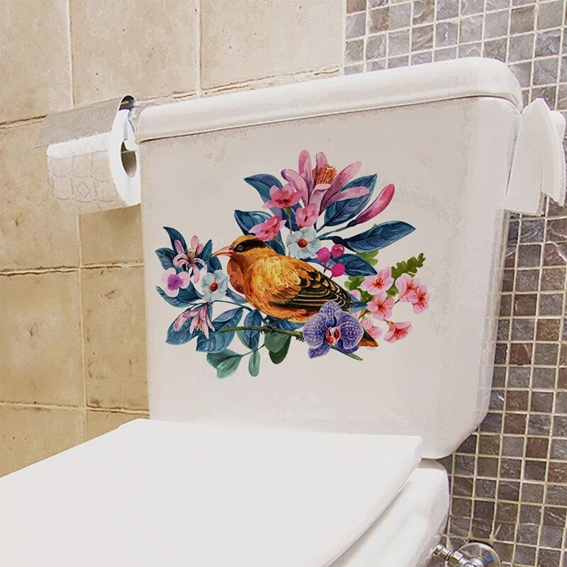 Vannas istabas tualetes dekors Zaļās augu lapas Sienas uzlīme Dzīvojamās istabas skapis Mājas dekorēšanas uzlīmes Izdaiļot Pašlīmējošos sienas gleznojumu