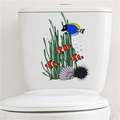 Fürdőszoba WC matricák Zöld növénylevél virág WC matrica Fürdőszoba otthoni vízálló dekoratív öntapadó falmatrica