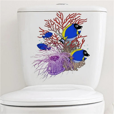 Fürdőszoba WC matricák Zöld növénylevél virág WC matrica Fürdőszoba otthoni vízálló dekoratív öntapadó falmatrica