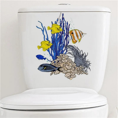 Fürdőszoba WC matricák Zöld növénylevél virág WC matrica Fürdőszoba otthoni vízálló dekoratív öntapadó falmatrica