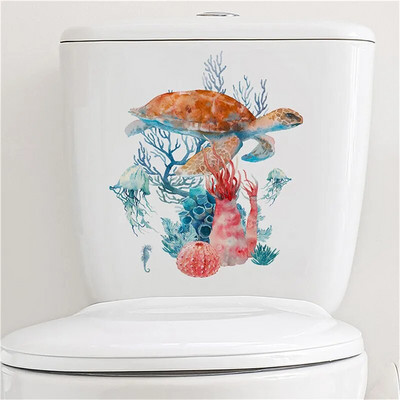 Fürdőszoba WC matricák Zöld növénylevél virág WC matrica Fürdőszoba otthoni vízálló dekoratív öntapadó falmatrica