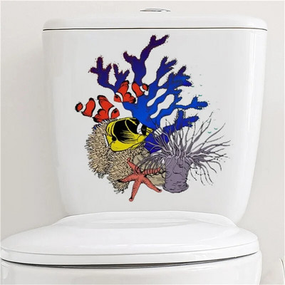 Fürdőszoba WC matricák Zöld növénylevél virág WC matrica Fürdőszoba otthoni vízálló dekoratív öntapadó falmatrica