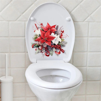 Αυτοκόλλητα τουαλέτας Χριστουγεννιάτικα λουλούδια Diy Αυτοκόλλητα Αυτοκόλλητα Τουαλέτας για Διακόπτης Διακόπτη Τουαλέτας Διακόσμηση Wc