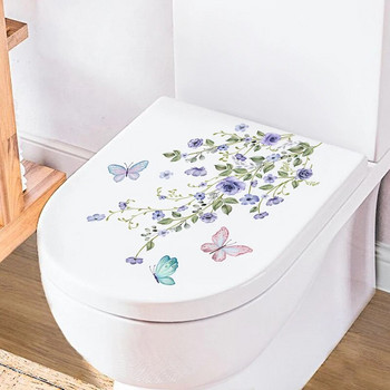 Αυτοκόλλητο τοίχου πεταλούδα λουλουδιών Διακόσμηση μπάνιου τουαλέτας Ντουλάπι σαλονιού Διακόσμηση σπιτιού Χαλκομανίες Beautify Αυτοκόλλητη Τοιχογραφία