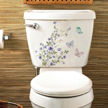 Αυτοκόλλητο τοίχου πεταλούδα λουλουδιών Διακόσμηση μπάνιου τουαλέτας Ντουλάπι σαλονιού Διακόσμηση σπιτιού Χαλκομανίες Beautify Αυτοκόλλητη Τοιχογραφία