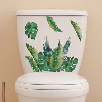 Πράσινα φύλλα φυτού Αυτοκόλλητο τοίχου Διακόσμηση μπάνιου τουαλέτας Ντουλάπι σαλονιού Διακόσμηση σπιτιού Χαλκομανίες Beautify Αυτοκόλλητη Τοιχογραφία