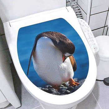 Αυτοκόλλητα για το καπάκι τουαλέτας με μοτίβο υποβρύχιου ζώου Διακοσμητικό μπάνιου Αφαιρούμενο τοιχογραφία Κάλυμμα καπακιού τουαλέτας