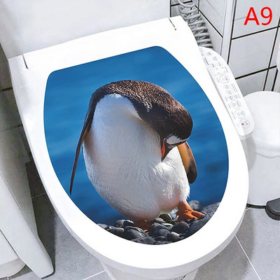 Vairāku stilu zemūdens dzīvnieku raksts tualetes vāka uzlīmes Vannas istabas dekorēšana Vannas istabas noņemama glezna sienas gleznojums tualetes vāka vāks