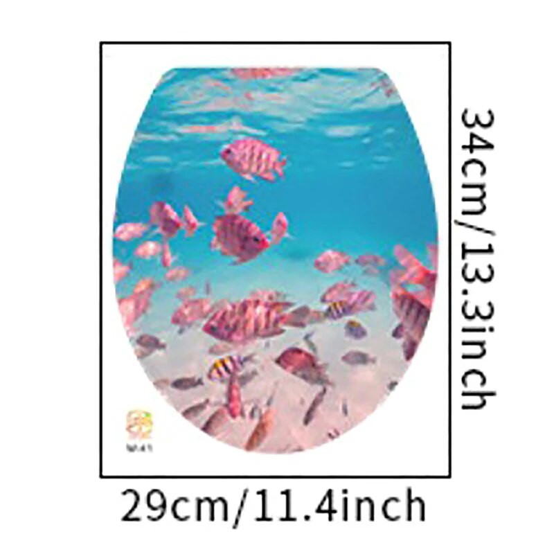 Vairāku stilu zemūdens dzīvnieku raksts tualetes vāka uzlīmes Vannas istabas dekorēšana Vannas istabas noņemama glezna sienas gleznojums tualetes vāka vāks