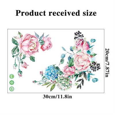 Ziedu tualetes uzlīmes PVC ziedu sienas gleznojumi Vieglas ūdensizturīgas pašlīmējošas gleznas vannas istabas dekorēšanai